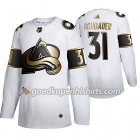 Colorado Avalanche Philipp Grubauer 31 Adidas 2019-2020 Golden Edition Wit Authentic Shirt - Mannen